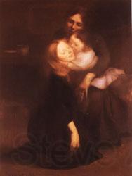 Eugene Carriere Intimacy(The Bog Sister) Spain oil painting art